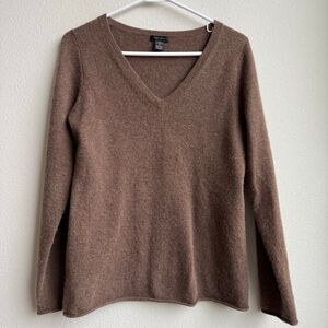 Only Mine 2 Ply 100% Cashmere V Neck Relaxed Classic Preppy Sweater Size Medium